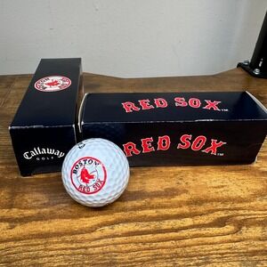 Callaway Warbird Golf Balls Boston Red Sox MLB Logo 3-Ball Sleeve White set of 2